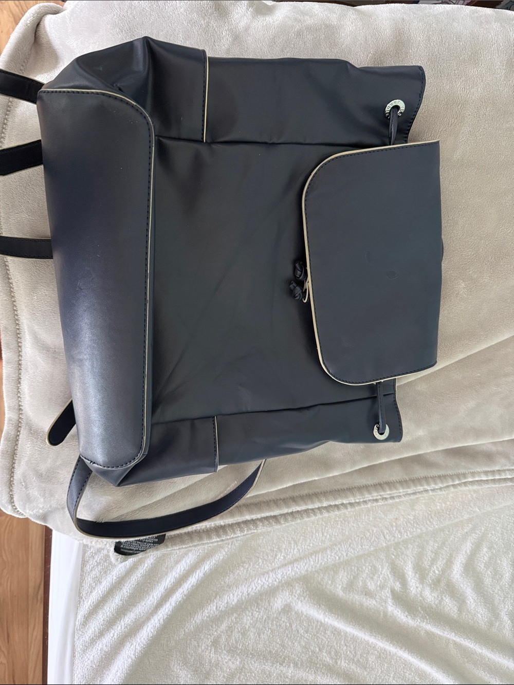 Vera Bradley Black Nylon Backpack with Cream Trim